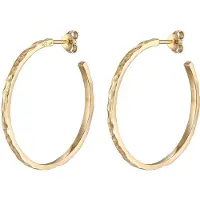Elli Paar Ohrstecker "Ohrringe Creolen Stecker Gehämmert Organic Look 925 Silber" Gr. 24, gold, Ohrringe, Damen, 24, ohne Stein, Silber 925 (Sterlingsilber), Paar Ohrstecker