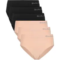 Bamboo Basics Slip "Slip BELLE 6er Pack", Damen, Gr. L, schwarz (schwarz, nude), Obermaterial: 80% Viskose CV. 13% Polyamid PA. 7% Elasthan EL., Unterhosen Slip