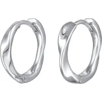 Elli Paar Creolen "Ohrringe Creolen Twisted Look Goldfarben", silber, Ohrringe, Damen, ohne Stein, Messing, Paar Creolen