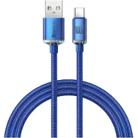Baseus Crystal Shine, 1,2 m, USB A, USB C, 0,48 Gbit/s, Blau