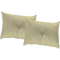 Wirth Dekokissen "Stuben" Gr. 1, grün (lindgrün, gemustert), B:40cm L:40cm, Baumwolle, Polyester, Dekokissen_Sitzkissen_Kissenhüllen, Dekokissen, Kissenhülle ohne Füllung, 2 Stück
