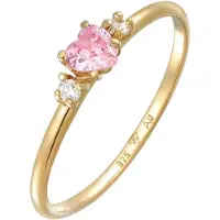 Elli Silberring "Ring Herz Zirkonia Liebe Verlobung 925 Silber" Gr. 52, pink, Fingerringe, Damen, 52, Silber 925 (Sterlingsilber), Silberring