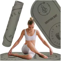 Ikonka Yoga-Sprung-Trainingsmatte, schalldämmend, rutschfest, 127 x 63 x 0,6 cm, schwarz