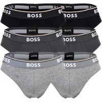 BOSS Slip "Slip Briefs 3P Power 6er Pack", Herren, Gr. XXL, grau, Obermaterial: 95% Baumwolle CO. 5% Elasthan EL., Unterhosen Slip