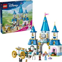 LEGO ǀ Disney Princess Cinderellas Schloss und Pferdekutsche, Set für Mädchen ab 6 Jahren, Fantasy Spielzeug mit Prinzessin Cinderella und Märchenprinz Mini Puppen, Geschenkidee für Disney Fans 43275