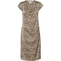 St. Tropez Midikleid SAINT TROPEZ "Damen Kleid ZoviSZ", Damen, Gr. XS, N-Gr, schwarz (schwarz reg leo), Obermaterial: 97% Polyester PES. 3% Elasthan EL., Kleider Midikleid