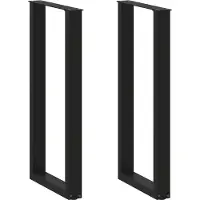 vidaXL Bartischbeine U-Form 2 Stk. Schwarz 40x(100-101) cm Stahl