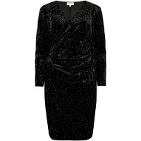 Apricot Minikleid "Samt-Wickel-Minikleid", Damen, Gr. M (38), N-Gr, schwarz, gewebt, Obermaterial: 92% Polyester PES. 8% Elasthan EL., Kleider Minikleid, mit Strasssteinen