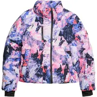Superdry für Damen. WS110169A Fliederfarbene, gesteppte Skijacke mit quadratischem Schnitt (S), Sportlich, Schnee, Nachhaltig, Recyceltes Ny