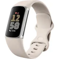 Fitbit Charge 6, Aktivitäts-Trackerarmband, AMOLED, GPS, Nahfeldkommunikation (NFC), Wasserfest, Silber