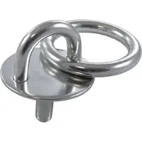 Marinetech Augplatte rund mit Gewinde und Ring, A2, 33mm, M6x20mm, Ring 5x30mm