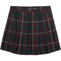 Superdry für Damen. W7210169A Grüner karierter Plissee-Minirock (S), Lässig, Polyester