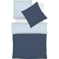Fleuresse Halbleinen Wendebettwäsche Provence W Verviers 155x200 cm + 80x80 cm navy-bleu