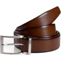 Tom Tailor Ledergürtel "TTBILL", Herren, Gr. 110, braun, Materialmix, unifarben, Gürtel Ledergürtel, 3.5 cm breiter Herrengürtel, Freizeit- und Anzugsgürtel, bis Gr. 120