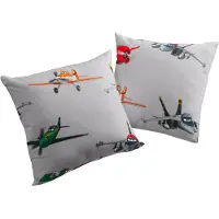 Wirth Dekokissen "Planes Delta" Gr. 1, grau (hellgrau, gemustert), B:40cm L:40cm, Polyester, Dekokissen_Sitzkissen_Kissenhüllen, Dekokissen, Disney, Kissenhülle ohne Füllung, 2 Stück