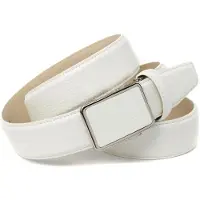 Anthoni Crown Ledergürtel , Herren, Gr. 100, weiß, Leder, unifarben, Gürtel Ledergürtel, mit tonalem Stitching, leicht bombiert