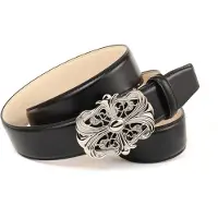 Anthoni Crown Ledergürtel , Herren, Gr. 115, schwarz, Leder, unifarben, Gürtel Ledergürtel, mit leichter Struktur