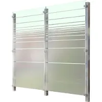 Staket Pro Zaun , silber (silberfarben), Pfosten: 3 Stk., Edelstahl, Glas, Zaunelemente, Zaun, Glaszaun, Gesamtlänge: 2,265 m, 3 Pfosten