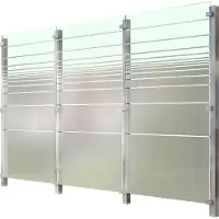 Staket Pro Zaun, Glaszaun, Gesamtlänge: 3,32 m, 4 Pfosten