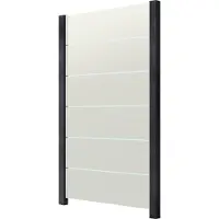 Staket Pro Zaun , grau (anthrazit), Pfosten: 2 Stk., Aluminium, Glas, Zaunelemente, Zaun, Glaszaun, Gesamtlänge: 1,217 m, 2 Pfosten