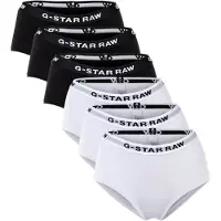 G-Star Slip "Slip 6er Pack", Damen, Gr. XS, schwarz (schwarz, weiß), Obermaterial: 95% Baumwolle CO. 5% Elasthan EL., Unterhosen Slip