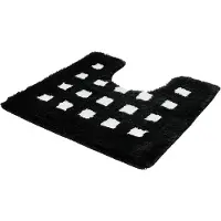 Kleine wolke Badematte "Boxes, Badvorleger, Badezimmer Teppich", schwarz (schwarz weiß), H:20mm, Polyacryl, Badematten, Badematte, Badteppich, modernes Design, Hoch/Tief Effekt