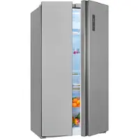 Exquisit Side by Side SBS560-050D inoxlook | 562 l Nutzinhalt | NoFrost | Alarm | Umluftventilator