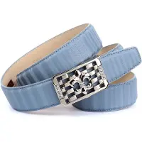 Anthoni Crown Ledergürtel , Damen, Gr. 105, blau (hellblau), Leder, unifarben, Gürtel Ledergürtel, mit silberfarbener stilisierter Lilien-Schnalle