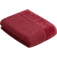 Vossen Badetuch "Pure", rot (rot rock), B:67cm L:140cm, Frottier, Obermaterial: 100% Baumwolle, Handtücher, Badetuch, Baumwolle & VEGAN, mit eleganter Veloursbordüre