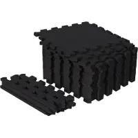 Gorilla Sports Fußmatten - Schutzmatten - 18 Matten + 8 Endstücke - 30x30 - Puzzlematte - Schwarz