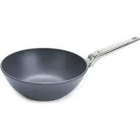 Woll Pro Wok Pfanne Induktion, Edelstahlstiel, Handgegossene Aluminium Schmiedeguss Rührpfanne, 1 Pfanne Ø 32 cm, 10 cm hoch