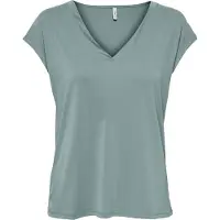 ONLY V-Shirt "ONLFREE S/S MOD.V-NECK TOP JRS NOOS", Damen, Gr. S (36), blau (abyss), Jersey, Obermaterial: 70% Modal, 30% Polyester, unifarben, regular fit normal, V-Ausschnitt, Shirts V-Shirt