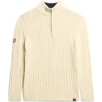 Superdry für Damen. W6110607A Beiges Rugby-Henley-Shirt (XL), Lässig, Baumwolle
