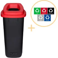 Plafor - Prullenbak 90l – Recycling – Rot