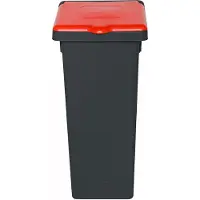 Plafor Fit Mülleimer mit geschlossenem Deckel 20l – Recycling – Grau/Rot