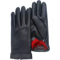 PEARLWOOD Lederhandschuhe "Ann", Damen, Gr. 7.5, schwarz, Leder, unifarben, Handschuhe Lederhandschuhe, Dekorative Handsteppung am Bund