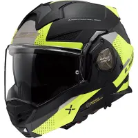LS2 Helmets Reversibler Modularer Helm LS2 FF901 ADVANT-X Oblivion Mattschwarz, Hi-Viz-Gelb größe XS