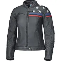 Held Midway Damen Motorrad Lederjacke, schwarz/weiß, 40