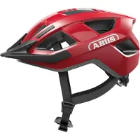 ABUS Fahrradhelm Aduro 3.0 LED - sportiver City-Helm in stilvollem Design für alltägliche und sportliche Touren - mit Rücklicht - für Damen und Herren - Rot, Größe M (52-58 cm)