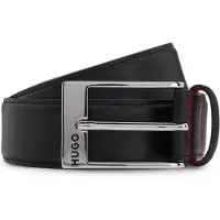 HUGO für Herren. 50541174 Specchio-Gürtel schwarz (80 cm), Lässig, Leder