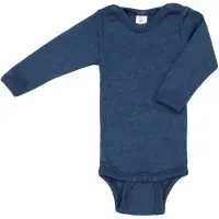 Engel - Baby-Body Langarm Mit Druckverschluss Schulter - Merinounterwäsche Gr 62/68 blau