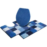Grund Badematte "Mosaik, Badvorleger, Badezimmer Teppich, sehr weich" Gr. 11, blau, H:20mm, Kunstfaser, Badematten, Badematte, angenehm weich, auch als 3 teiliges Set erhältlich, Made in Europe