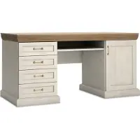 Konsimo Schreibtisch mit Schubladen mit Tür "ARVEN", Creme, laminierte Platte, Classic, 147x80x55