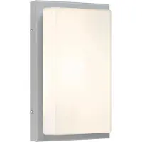 LCD Aussenwandleuchte 059, dimmbar, alu / grau / zink, Edelstahl, Modern