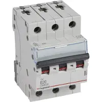 Legrand 403403 TX3 Leitungsschutzschalter B-Charakteristik, 20A, 3-polig, 6kA, 400VAC, 3TE