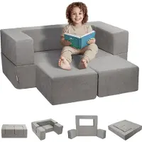 Vevor Spielsofa Kindersofa aus Chenille-Stoff Bausteine 4-teilig