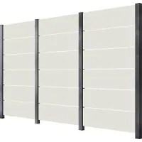 Staket Pro Zaun , grau, Pfosten: 4 Stk., Aluminium, Glas, Zaunelemente, Zaun, Glaszaun, Gesamtlänge: 3,284 m, 4 Pfosten