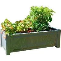 KHW Pflanzkübel , grau, B:100cm H:34cm T:43cm, Kunststoff, Polypropylen, Pflanzgefäße, Pflanzkübel, Kunststoff, BxTxH:100x43x34 cm