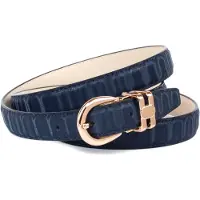 Anthoni Crown Ledergürtel , Damen, Gr. 80, blau (dunkelblau), Leder, unifarben, Gürtel Ledergürtel, mit dekorativer Metallschlaufe