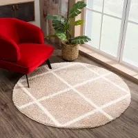 Sanat Hali Hochflor-Teppich "Madrid", rund, 30 mm Höhe, Wohnzimmer, Langflor, Shaggy Teppich